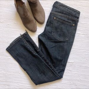 FREE PEOPLE WIDE LEG ANKLE ZIP JEANS